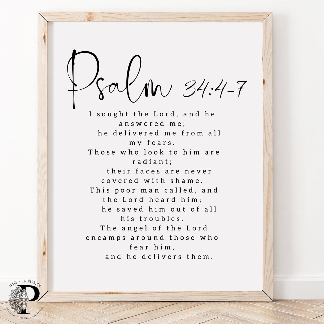 Psalm 34 4 7 Bible Print Prayed To The LORD Wall Art Print Bible psalm-34-4-7-bible-print-prayed-to-the-lord-wall-art-print-bible