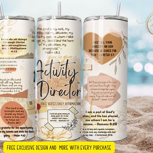 activity director   affirmation  tumbler wrap 3d    Skinny Tumbler Designs | Sublimation Templates | 20oz Tumbler PNG | Digital Download