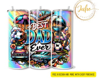 20 oz. Best dad tumbler gift   Skinny Tumbler Designs | Sublimation Templates | 20oz Tumbler PNG | daddy  wrap Tumbler