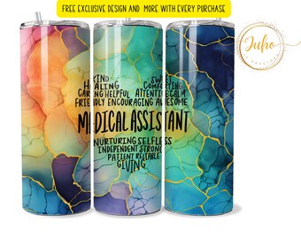 Medicinsk assistent hjärtglas Sublimeringspapper | 20oz tumbler PNG smal tumbler digital nedladdning medicinsk assistent uppskattningsgåva