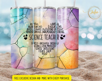 science teacher   Skinny Tumbler Designs | Sublimation Templates | 20oz Tumbler PNG | teacher gift  wrap Tumbler