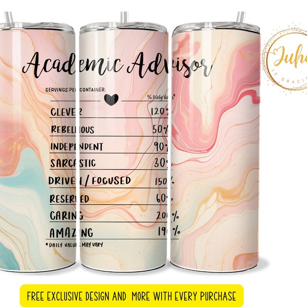 academic advisor serving   tumbler Sublimation wraps | 20oz Tumbler PNG skinny tumbler digital download academic advisor appreciation gift