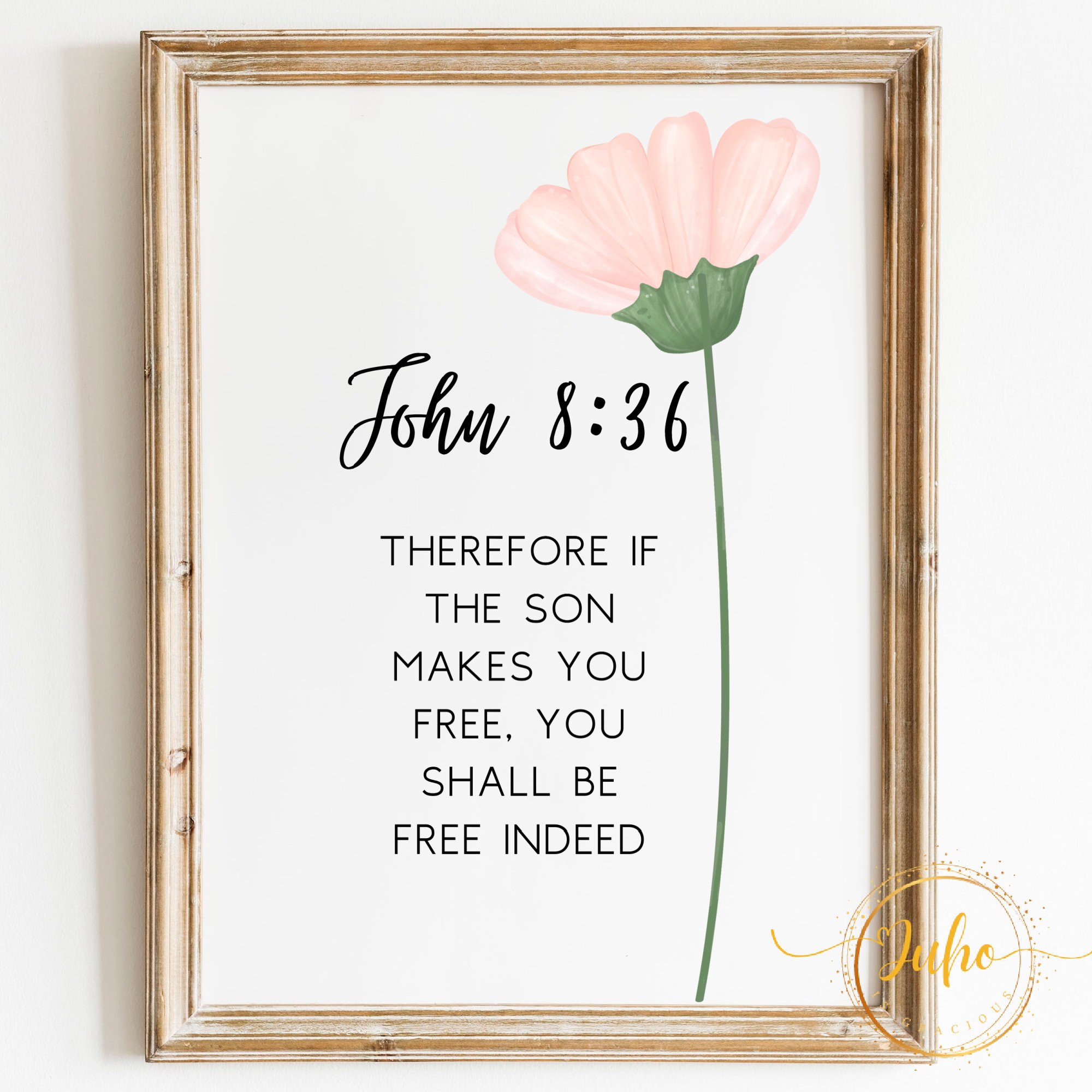 John 8:36 Wall Scripture ,printable Blessing Wall Art Digital Download ...