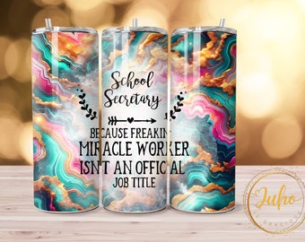 school secretary tumbler wrap 20 oz   Skinny Tumbler Designs | Sublimation Templates | 20oz Tumbler PNG | secretary  gift Tumbler