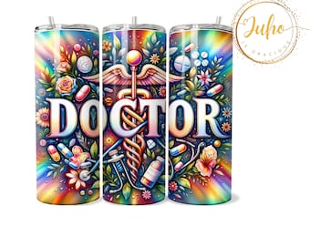 20 oz   doctor rainbow  wrap  Tumbler Sublimation   Skinny Tumbler Designs | Sublimation Templates | 20oz Tumbler PNG | Digital Download