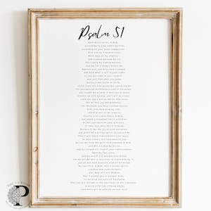 Psalm 51  The passion translation    scripture ,Printable blessing wall art digital download Bible Verse Printable, Baptism Gift, home decor