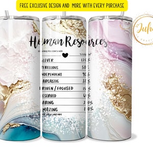Human resource wrap  tumbler Sublimation wraps | 20oz Tumbler PNG skinny tumbler digital download ,  Hr appreciation gift ,