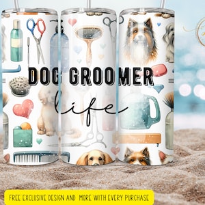 20 oz  dog groomer  life Skinny Tumbler Sublimation   Skinny Tumbler Designs | Sublimation Templates | 20oz Tumbler PNG | Digital Download