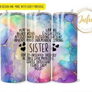 sister    Skinny Tumbler Designs | Sublimation Templates | 20oz Tumbler PNG | sister  wrap Tumbler
