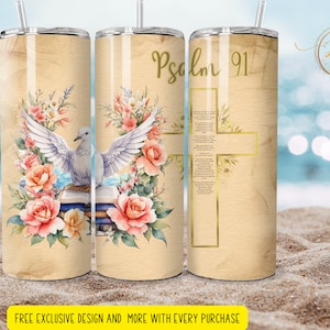 20oz psalm 91  bible verse Skinny Tumbler png , digital download , bible verse tumbler , christian gift
