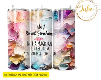 school secretary  funny tumbler wrap 3d    Skinny Tumbler Designs | Sublimation Templates | 20oz Tumbler PNG | secretary  gift Tumbler