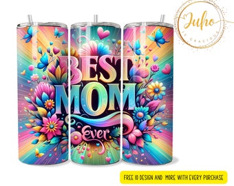 Best mom ever  tumbler Sublimation wraps | 20oz Tumbler PNG skinny tumbler   , mom appreciation gift , mother&#39;s day gift