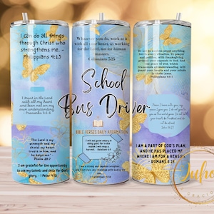 Skolbusschaufförens affirmation Small Tumbler Designs | Sublimeringsmallar | 20oz Tumbler PNG | Skolbusschaufför png