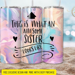 sœur ressemble à un gobelet Designs (fr) | Modèles de sublimation | Gobelet 20 oz PNG | Gobelet enveloppant soeur