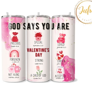 God says valentine&#39;s day   Tumbler, valentine&#39;s  day Sublimation Design, valentines tumbler png , christian valentines png