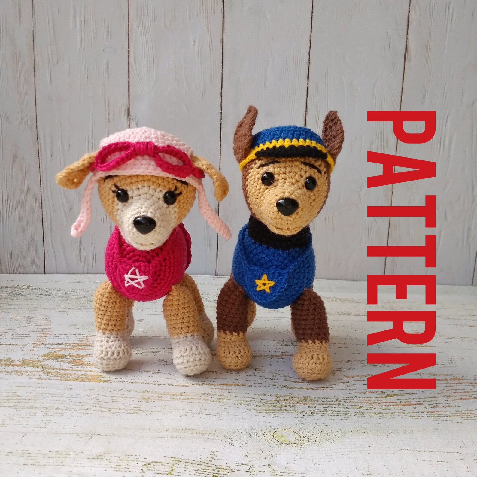 Crochet dog Chase pattern Paw patrol set pattern Amigurumi Etsy