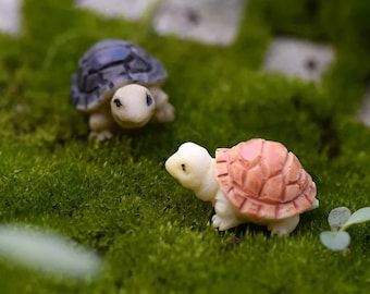 2pcs Miniature Dollhouse Bonsai Fairy Garden Landscape DIY Tortoise Decor Al