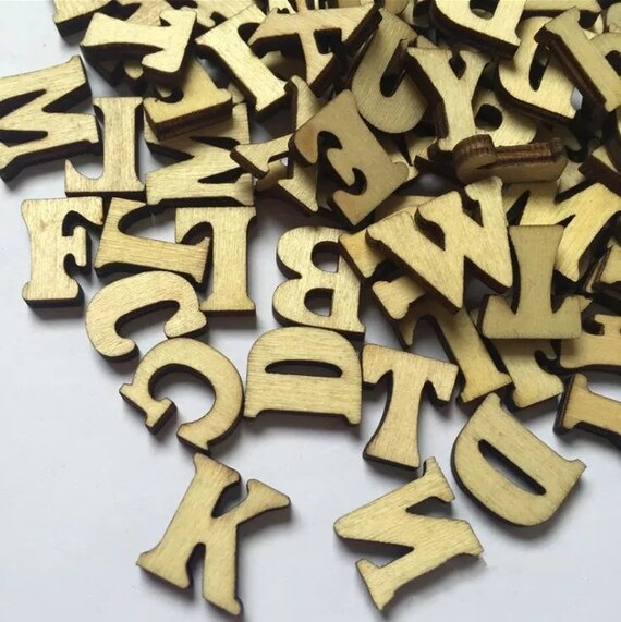 26 Pieces Full Set Of Wooden Alphabet Letters A to Z 15mm 