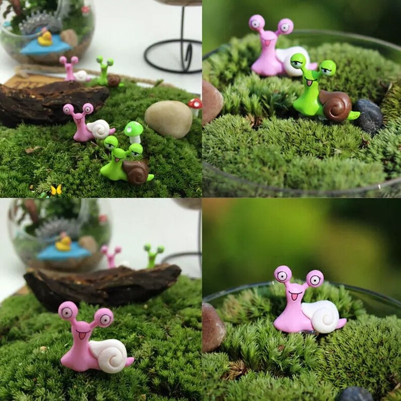 Snails Miniature Dollhouse Snails Fairy Garden Terrarium Etsy