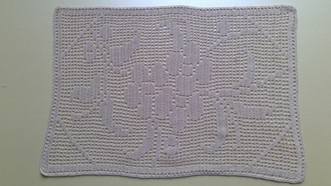 Vintage Crochet Dressing Table Mat / Doily marked 14 X Etsy