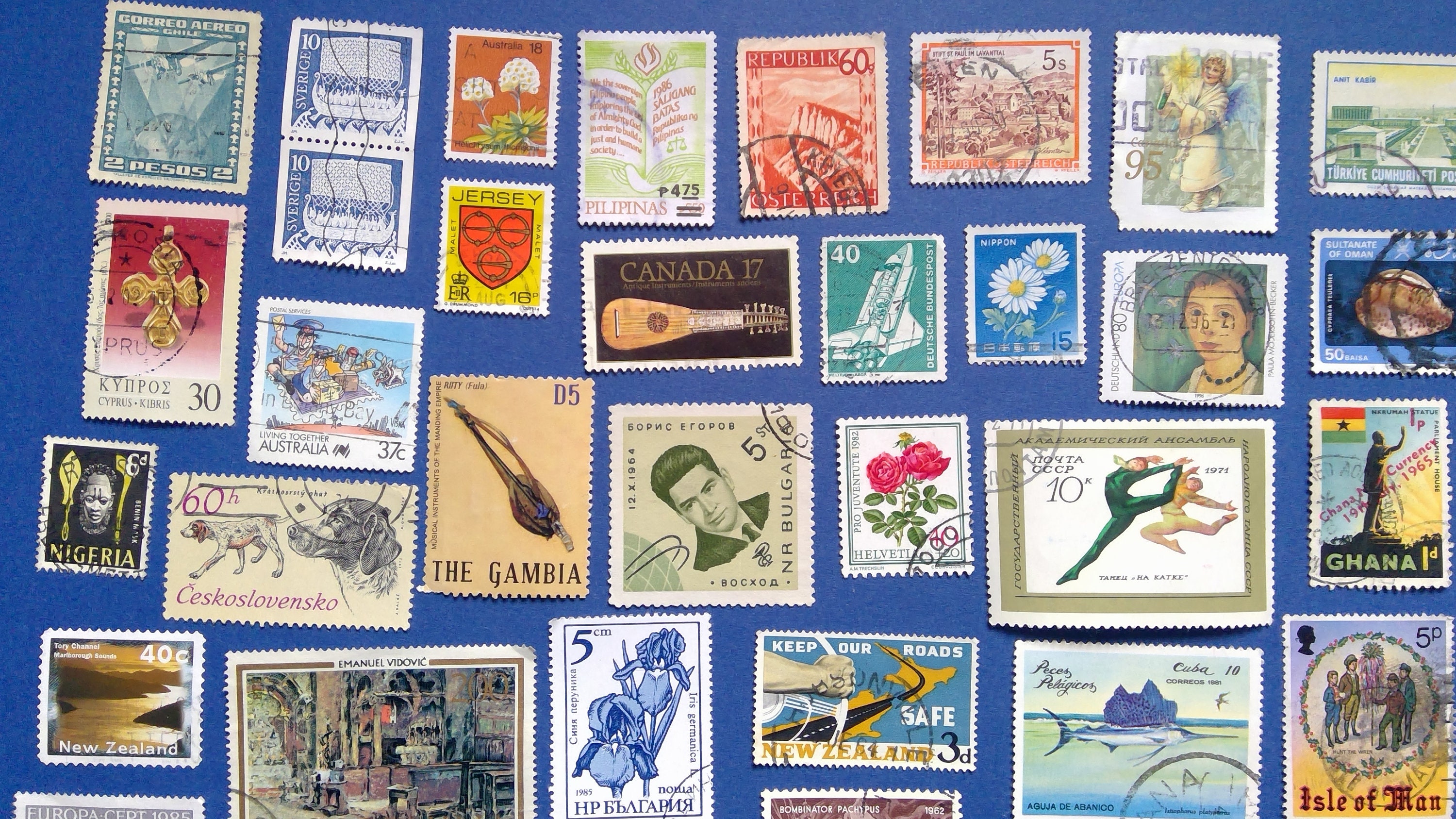 100 vintage postage stamps from around the world | Etsy