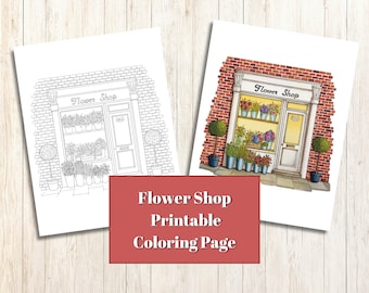 Página para colorir para impressão de floricultura