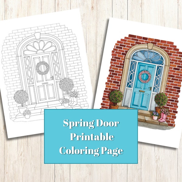 Spring Door Printable Coloring Page