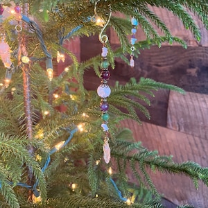 Amethyst Ornament, Crystal Ornament, Custom Ornament, Christmas Ornament, Crystal, Healing Gemstone Ornament, Custom Gift Under 20