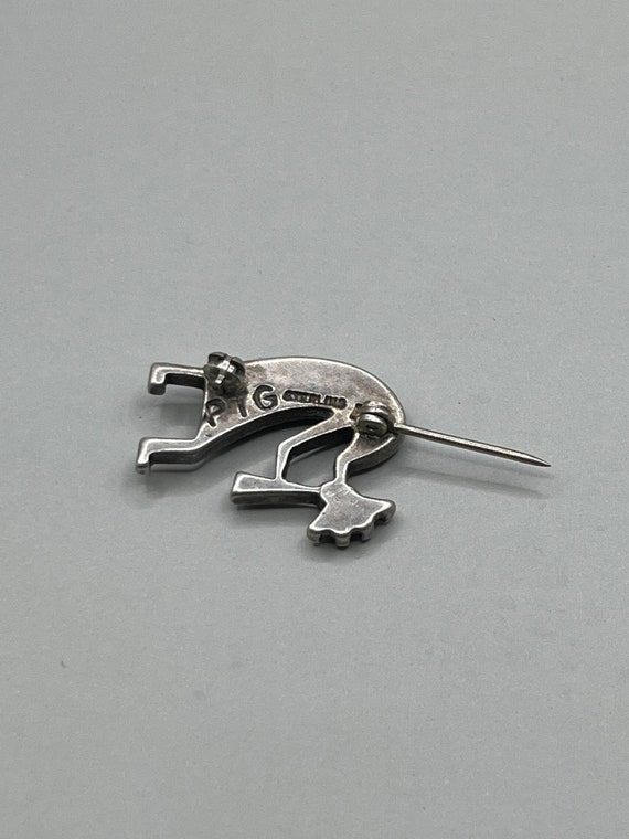 Phillip Guerro Vintage Native American Navajo Coral Inlay Sterling Silver Kokopelli Pin Phillip Guerro Vintage Native American Navajo Coral Inlay Sterling Silver Kokopelli Pin
