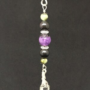 Amethyst, Pyrite, Jade & Quartz Braid Dread Bead