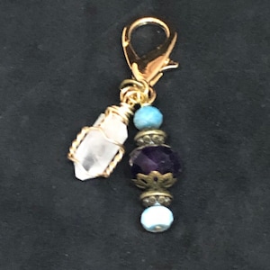 Amethyst Crystal Pet Charm, Crystal Collar Charm, Pet Amulet, Healing Pet Charm, Gemstone Pet Charm, Crystal Pet Charms
