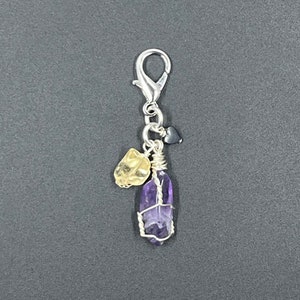 Pet Charm for Separation Anxiety, Anxious Pet Charm, Amethyst Pet Charm, Pet Collar Charm, Crystal Pet Charm, Crystal Collar Charm, Charm