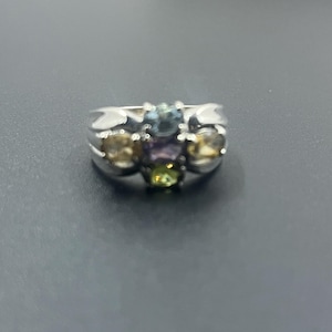 Pranda-regenboogring 925, sterlingzilveren regenboogring, ring gekleurde zirkonia, regenboogringen, Pride-sieraden, fijne sieraden, Pranda-ring