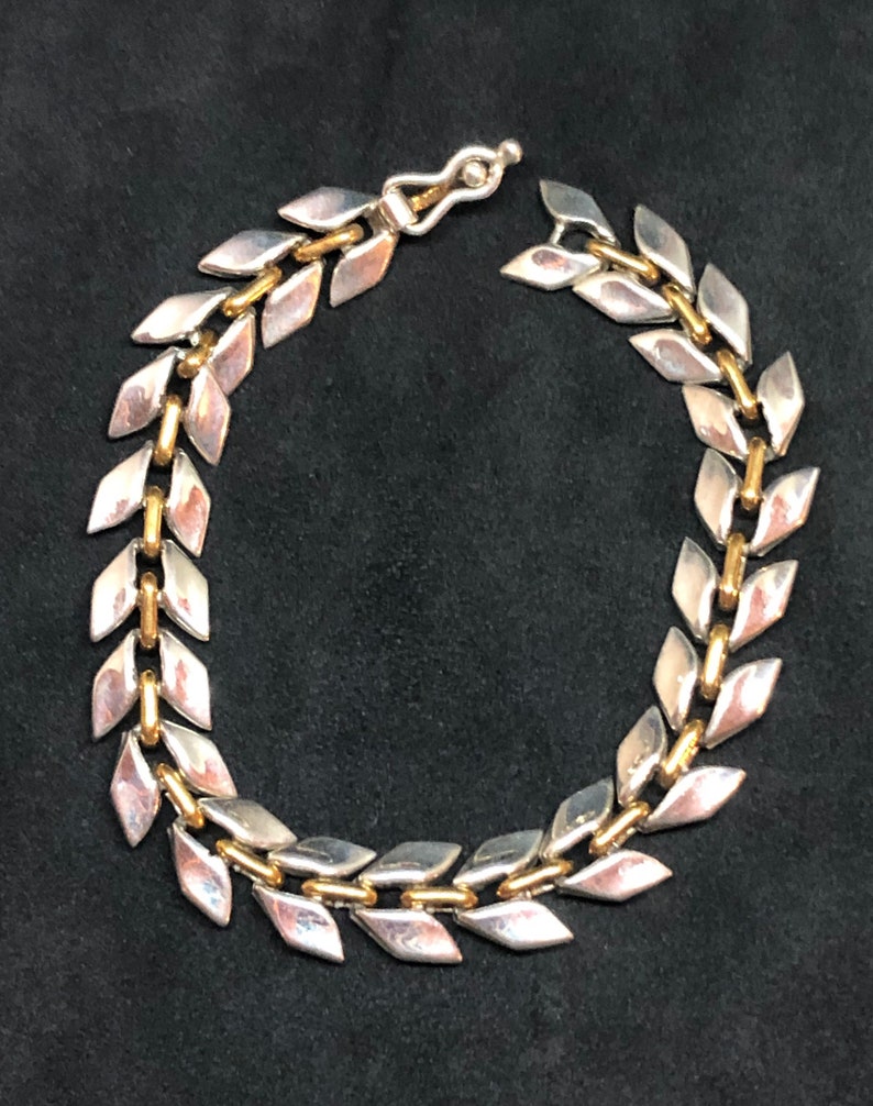 Taxco Silver Vintage Taxco Bracelet Vintage Taxco Mexico Silver /& Brass Bracelet Bracelet