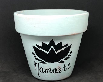 4” Namaste Lotus Flower Succulent Pot, Indoor/Outdoor Planter, Namaste Flower Pot, Garden Decor, Planter Pot, Planter, Planters, Flower Pot