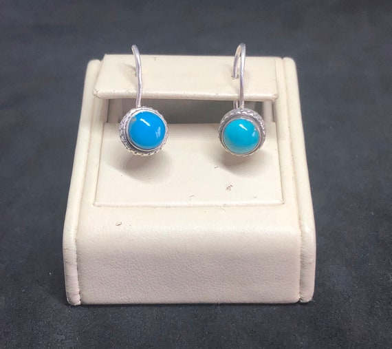 925 Turquoise Earrings, Silver Turquoise Earrings… - image 1