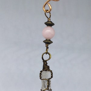 Rose Quartz & Quartz Crystal Point Dread Braid Bead