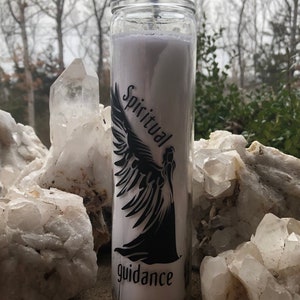 Spiritual Guidance Angel Candle, Intention Candle, White Altar Candle, Angel Altar Candle