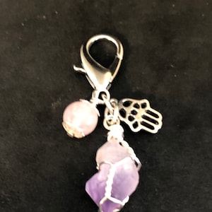 Amethyst & Rose Quartz Pet Charm, Healing Pet Charm, Collar Charm, Crystal Collar Charm, Crystal Pet Charm, Pet Charm, Gemstone Pet Charm