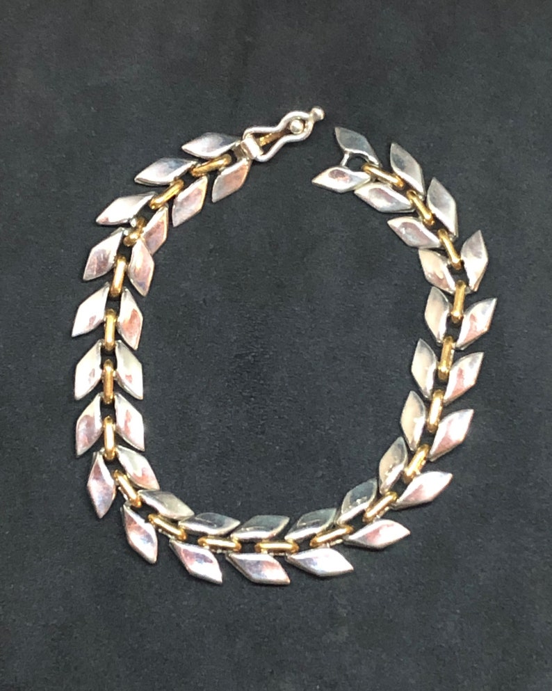 Taxco Silver Vintage Taxco Bracelet Vintage Taxco Mexico Silver /& Brass Bracelet Bracelet