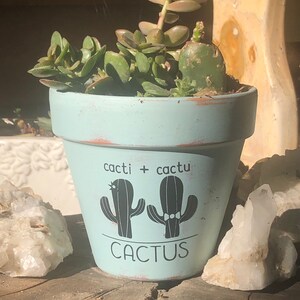 Maceta de maceta de cactus, plantadora suculenta, maceta, maceta pintada con tiza, jardinera de 6&quot;, decoración de jardín, jardinera interior/exterior, maceta, maceta