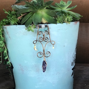 Pot Hugger, Garden Decor, Flower Pot Decoration, Crystal Plant Hanger, Crystal Garden Decor, Fairy Garden, Gift for Plant Lover