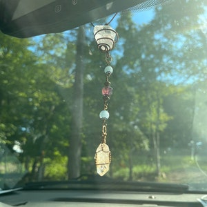 Décoration de rétroviseur en cristal, Accessoires de rétroviseur, Pendentif de rétroviseur en cristal, Décoration de rétroviseur, Charme de voiture apaisante, Miroir
