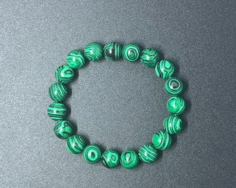 Malachite Beaded Bracelet, Malachite Bracelet, Gemstone Bracelet, Malachite Jewelry, Gemstone Jewelry, Bracelet, Bracelets