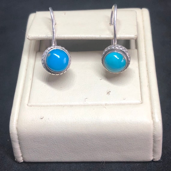925 Turquoise Earrings, Silver Turquoise Earrings… - image 2