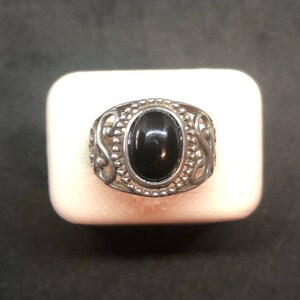 Onyx & 925 Sterling Ring size 8 for Capricorn, Onyx Ring, Sterling Silver Ring, Ring, Rings, Black and Silver Ring, Onyx Jewelry, Silver