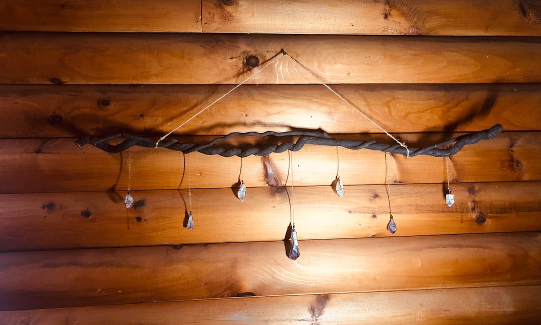 Custom Crystal Wall Hanging Crystal Room Decor Driftwood and Etsy