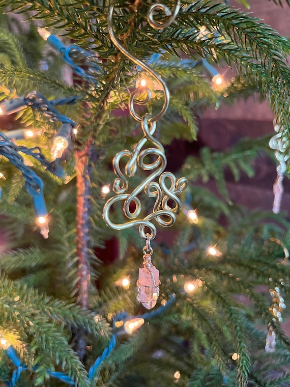 Christmas Wish Ornament, Crystal Ornament, Crystal Intention Ornament, Crystal Ornament, Holiday Crystal Gift, Gift Under 20 Dollars