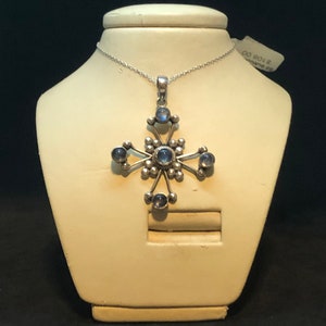 Blue Moonstone 925 Sterling Silver Necklace for Cancer & Gemini