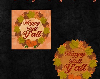 Happy Fall Y’all png/jpeg printable Fall wreath jpeg/png printable Fall sublimation image